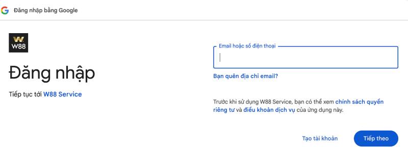 Hướng Dẫn Đăng Nhập W88 - Truy Cập Nhanh, Tiện Lợi 2 Đăng nhập qua Google