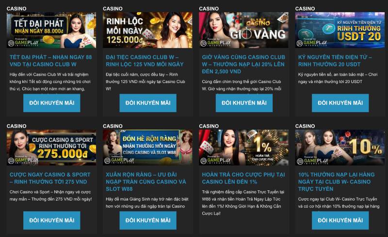 Khuyến Mãi W88 - Những Giải Thưởng Hấp Dẫn Nhất 3 Khuyến Mãi Casino - Trải Nghiệm Sôi Động, Lợi Ích Tuyệt Vời