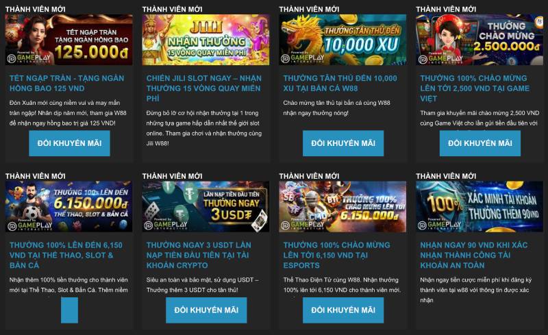 Khuyến Mãi W88 - Những Giải Thưởng Hấp Dẫn Nhất 1 Khuyến Mãi Dành Cho Thành Viên Mới - Bước Khởi Đầu Hoàn Hảo